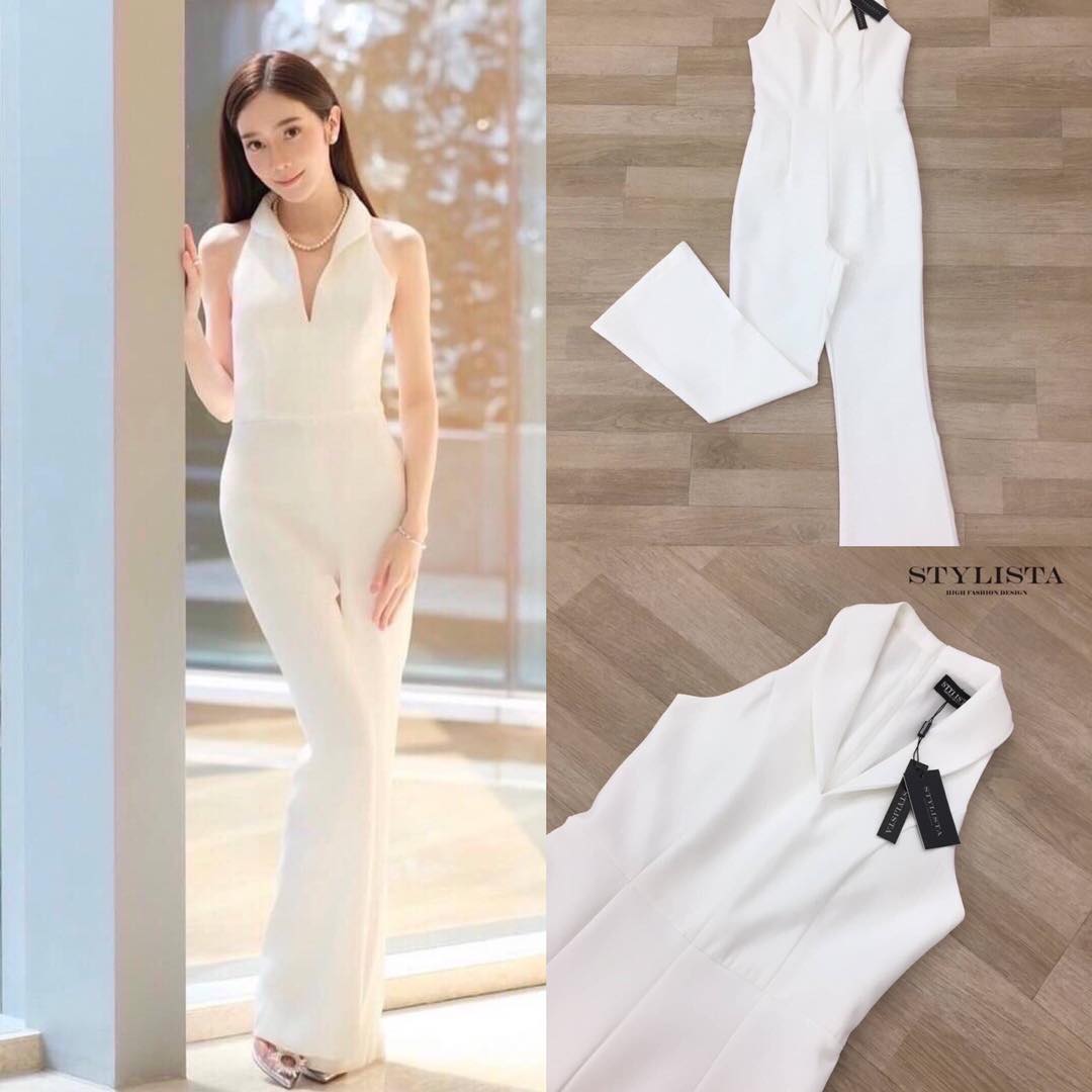 จั้มสูทขายาว เเขนกุด ซิปหลัง ใส่สวยมาก สินค้าคุณภาพ (พร้อมส่ง)