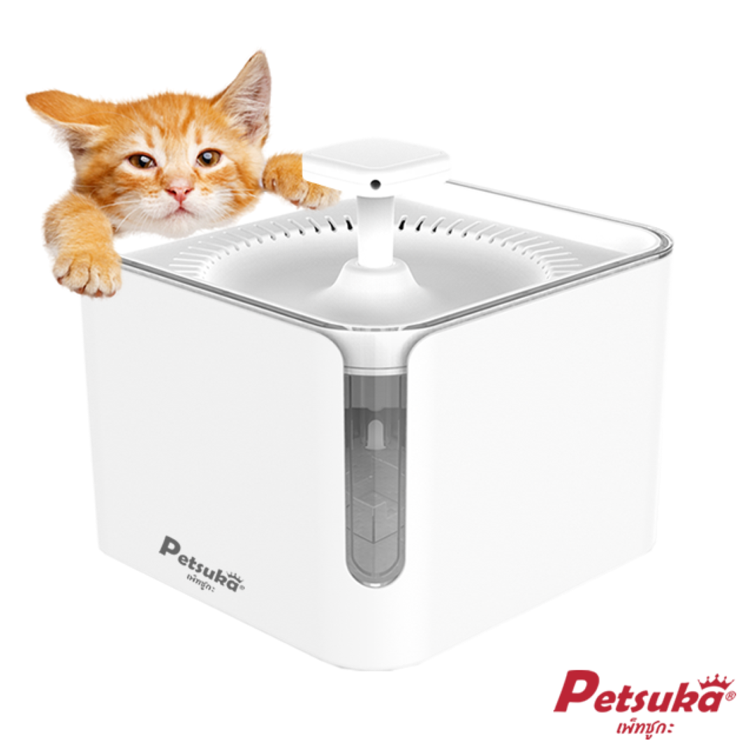 น้ำพุแมว เครื่องให้น้ำสัตว์เลี้ยงอัตโนมัติ Petsuka ขนาด 3 ลิตร