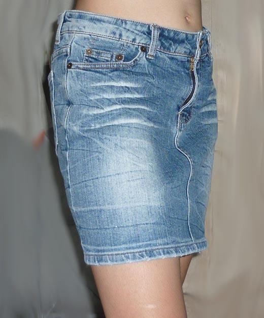 #1กระโปรงยีนส์ฟอกซีดหินอ่อน สวยมาก 30-34-14