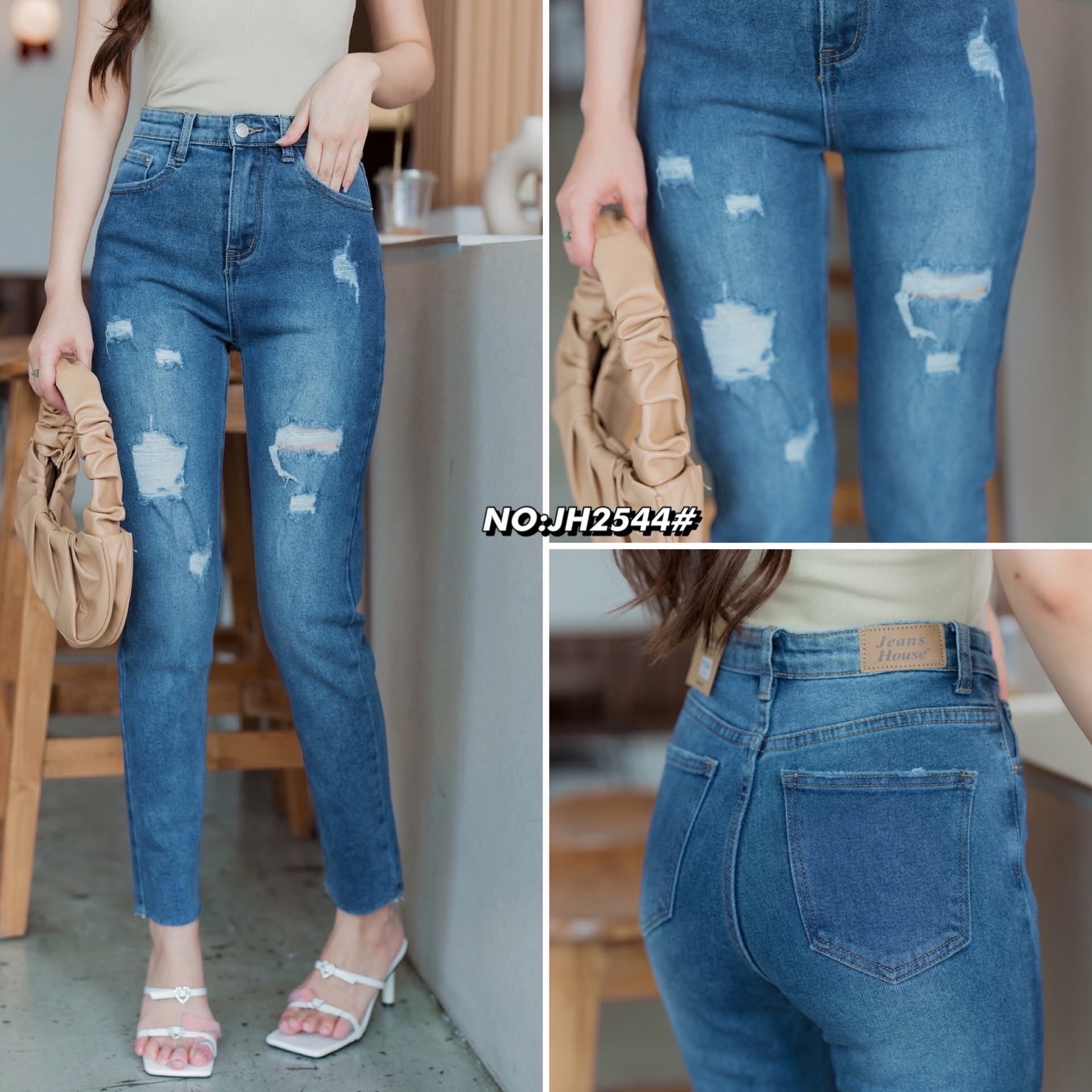 กางเกงยีนส์ทรงบอยแต่เป็นผ้ายีนส์ยืดนะค่า ไม่รัดรูป รุ่นนี้ผ้ายีนส์เนื้อหนา นิ่มสุดๆ ทำขาดสวยเก๋ ใส่ออกมาได้ลุคเซอได้ใจมากๆ ใส่สบาย : สินค้าคุณภาพ (พร้อมส่ง)