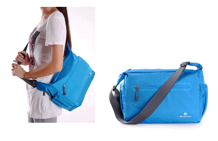 กระเป๋าสะพายพับเก็บได้ ผลิตจากไนล่อนกันน้ำคุณภาพดี พกพาสะดวก คุ้มค่า มีให้เลือก 7 สี