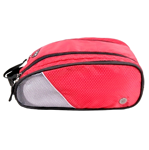 กระเป๋าใส่รองเท้ากันน้ำ สำหรับเดินทาง เล่นกีฬา ผลิตจากโพลีเอสเตอร์คุณภาพสูง เบา ทนทาน มีกระเป๋าซิปด้านข้าง