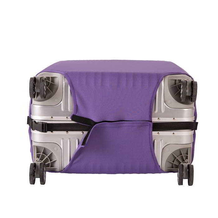 (ผ้ายืด สีเรียบ ขนาด M) ผ้าคลุมกระเป๋าเดินทาง ขนาด 22 - 24 นิ้ว มี 3 สีให้เลือก (ดำ ชมพู ม่วง)