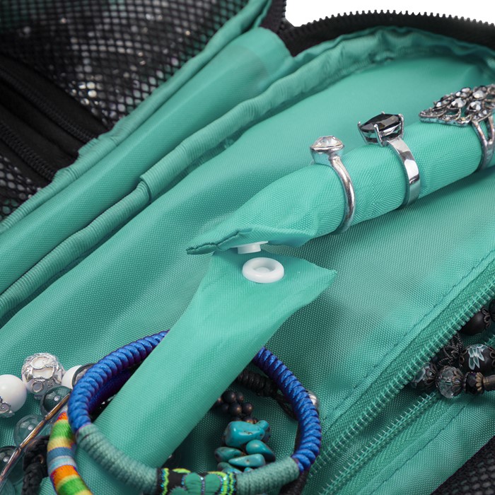 กระเป๋าเก็บเครื่องประดับ จัดเก็บสร้อยข้อมือ ต่างหู แหวน สร้อยคอ กำไล นาฬิกา คุณภาพสูง (Green)
