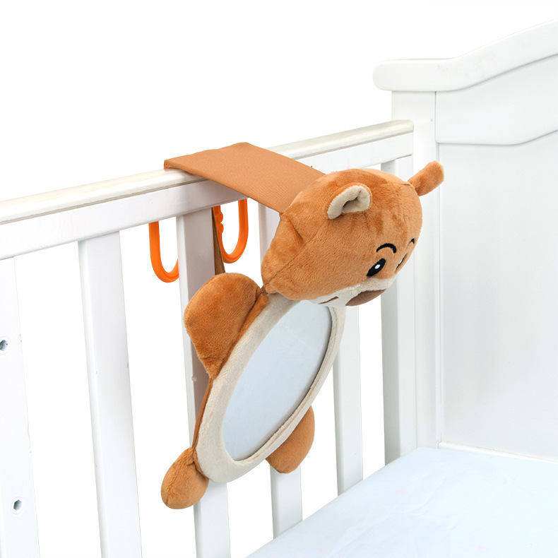 กระจกมองเด็กในรถ กระจกมองหลังติดเบาะรถสำหรับเด็กนั่งคาร์ซีท รูปตุ๊กตาวัว/หมี/เพนกวิน