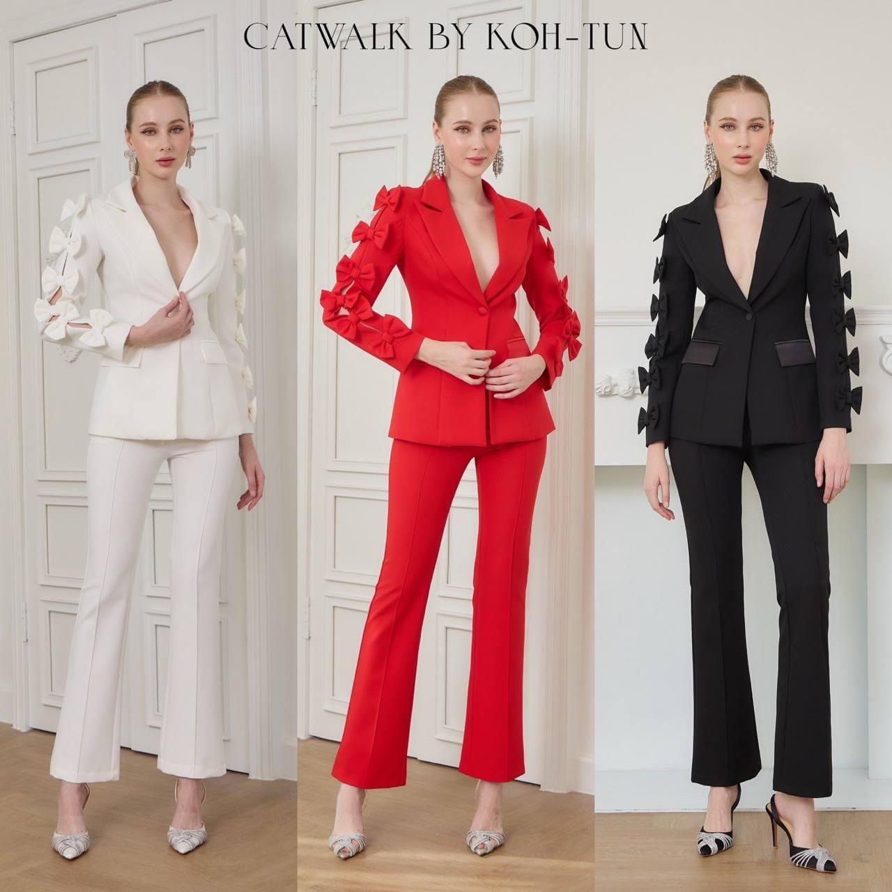 เซตBLAZER แต่งโบว์แขน+กางเกงทรงสวย เนื้อผ้าเกรดเอ ตัวBLAZERเป็นทรงเข้ารูป ปกเป็นทรงเทเล่อร์ ใส่สบาย : สินค้าคุณภาพ (พร้อมส่ง)