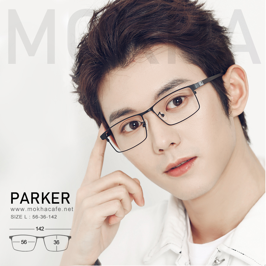 PARKER - grey กรอบแว่นโลหะ กรอบทรงเหลี่ยม กว้าง 142 มม. (sizeL) H36