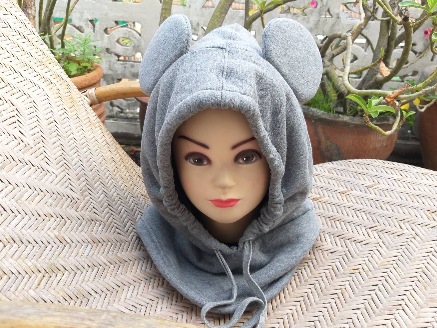 ที่อุ่นคอพร้อมหมวก Disney ลิขสิทธิ์แท้ บุขนด้านใน