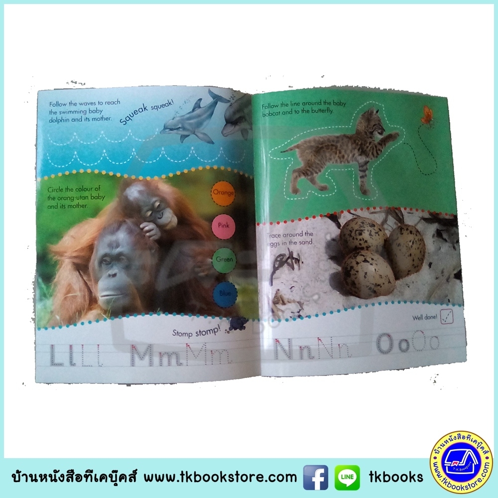 Learn To Write - Wipe Clean Workbook : Animal Babies : Miles Kelly หนังสือเขียนลบได้ ฝึกกล้ามเนื้อมัดเล็ก ลูกสัตว์