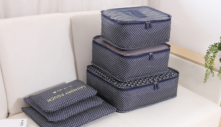 กระเป๋าจัดระเบียบเดินทาง กระเป๋าจัดระเบียบเสื้อผ้า 6 ใบ จัดกระเป๋าเดินทาง กันน้ำ ใส่เสื้อผ้า ชุดชั้นใน เครื่องสำอาง มี 5 สีให้เลือก