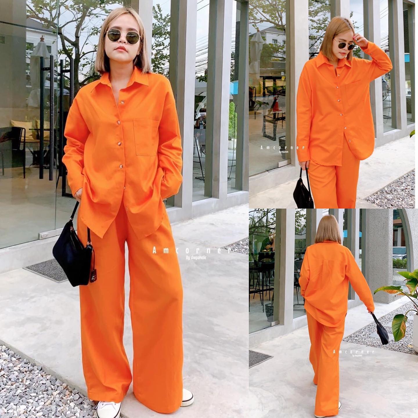 ชุดเสื้อ+กางเกงขายาว Linen set shirt🌸🌸 ผ้าlinen แท้ 💯เนื้อดี เนื้อนิ่มใส่สบาย : สินค้าคุณภาพ (พร้อมส่ง)