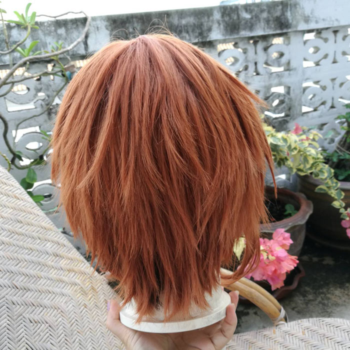 วิกผมสั้น สีน้ำตาลส้ม สวย ทรงสวยน่าใส่