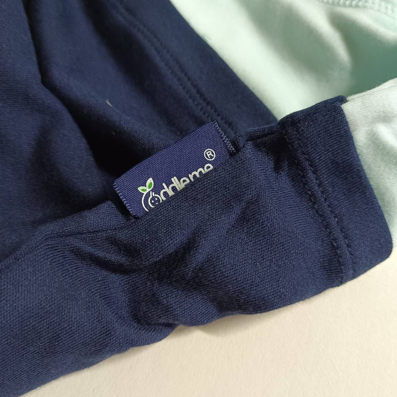 ชุดจั๊มสูทเด็ก แบรนด์แท้ Cuddle me สีกรมสลับสีฟ้าอ่อน ลายลิง Future 80 SuperStar