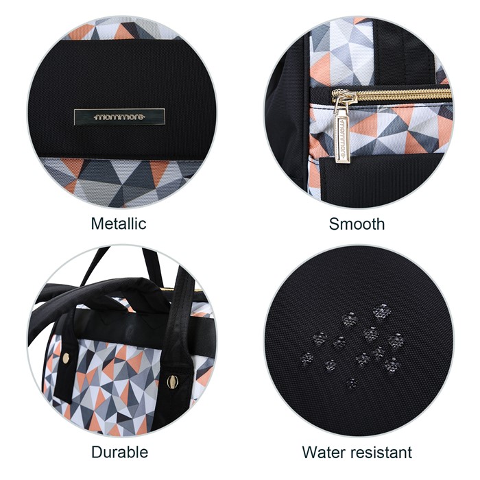 mommore กระเป๋าคุณแม่ กระเป๋าสัมภาระคุณแม่ กระเป๋าแม่ลูกอ่อน รูปแบบทันสมัย กันน้ำ พร้อมแผ่นรองเปลี่ยนผ้าอ้อม คุณภาพสูง เหมาะสำหรับเดินทางมาก (ฺBlack)