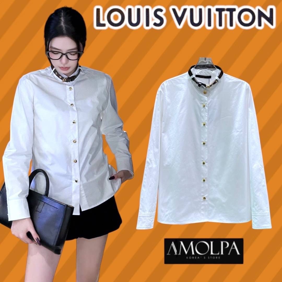 เชิ้ต LV งาน hiend ( ช่วงคอมี เข็มขัดหนังMonogram ถอดเข้า-ออก ได้ ) สวยหรู ดูแพง ใส่ออกงาน ใส่สบาย : สินค้าคุณภาพ (พร้อมส่ง)