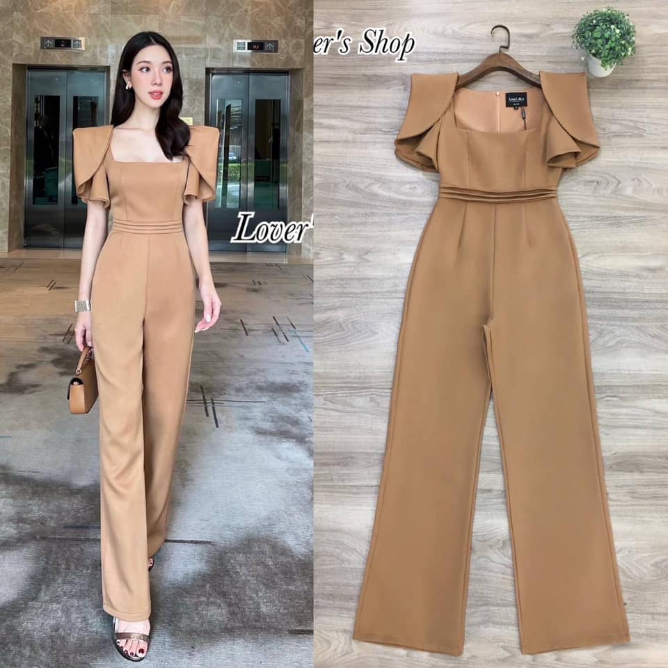 จั้มสูทกางเกงขายาว ลุคสวยหรู ดูผู้ดี ดีเทลเรียบหรูมากๆค่ะ ทรงแขนเกร๋ไส่ซ้ำใคร กางเกงทรงสวย ใส่สบาย : สินค้าคุณภาพ (พร้อมส่ง)