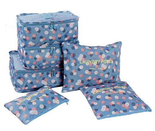 กระเป๋าจัดระเบียบเดินทาง กระเป๋าจัดระเบียบเสื้อผ้า 6 ใบ จัดกระเป๋าเดินทาง กันน้ำ ใส่เสื้อผ้า ชุดชั้นใน เครื่องสำอาง มี 5 สีให้เลือก