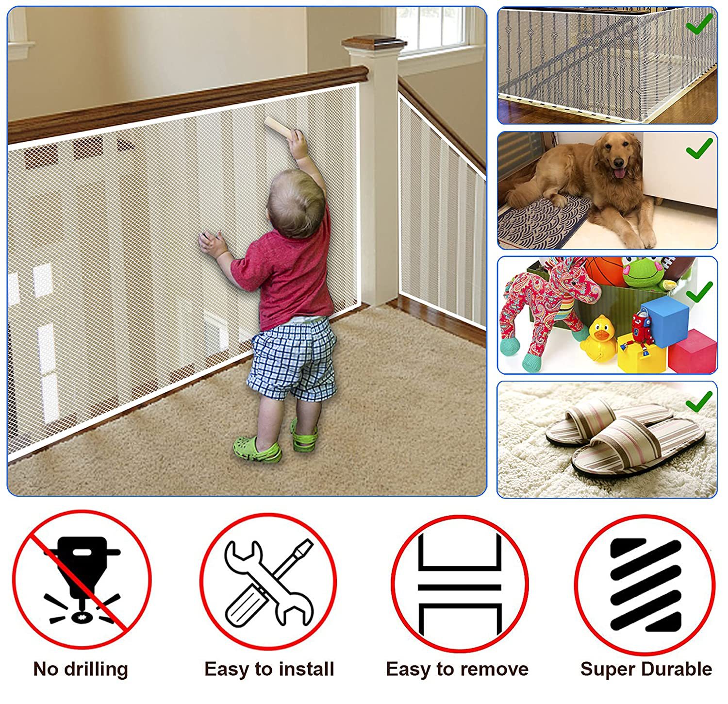 NanaBaby ตาข่ายระเบียง ที่กันตกระเบียง Balcony Safety Net ขนาด 3 เมตร
