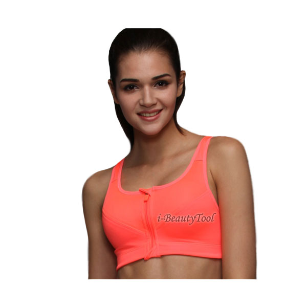 สปอร์ตบรา Sport Bra เล่นฟิตเนต วิ่ง โยคะ ยืดตัว Level4 - สีส้ม
