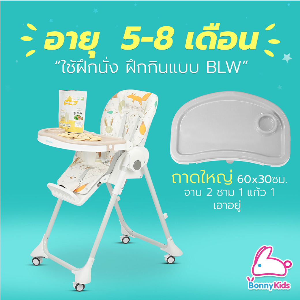 (12451) เก้าอี้หัดนั่ง ฝึกทานข้าว High Chair รุ่น Colorful