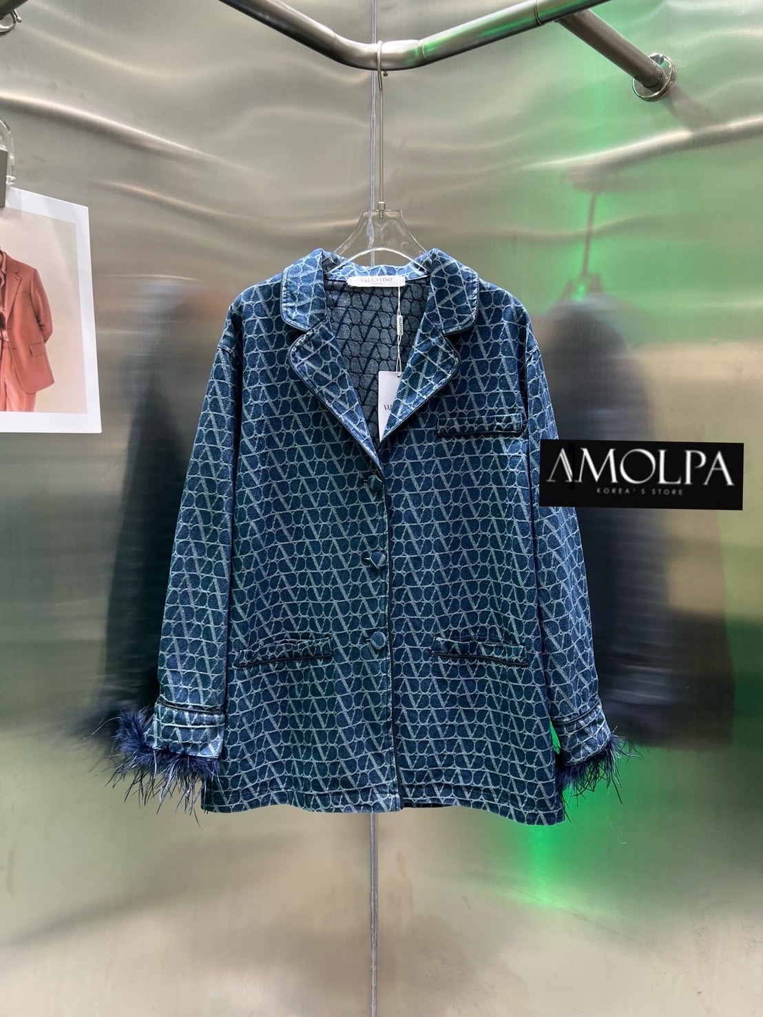 BLAZER VALENTINO DENIM ชนช๊อปปป สวยม๊ากกก ผ้ายีนส์แท้ 100เปอ อย่างดี : สินค้าคุณภาพ (พร้อมส่ง)