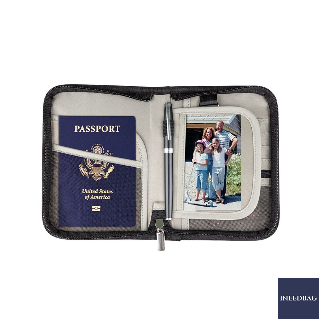 กระเป๋าใส่พาสปอร์ตขนาดกลาง กระเป๋าใส่เอกสารการเดินทาง RFID PASS พร้อมช่องป้องกันการสแกน RFID มี 2 สีให้เลือก