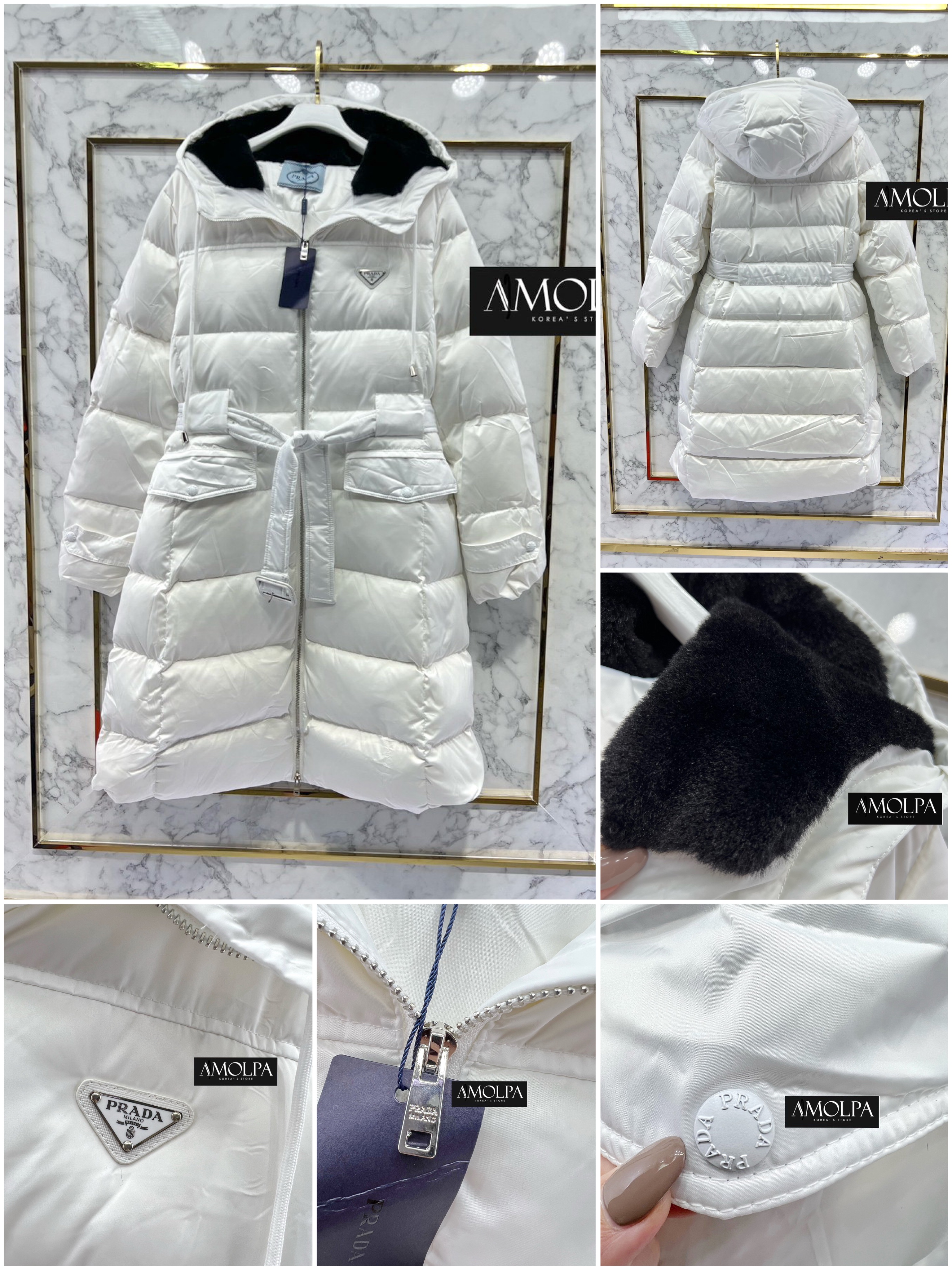 LONG JACKET WITH BELT งานแบรนด์ ช่วงฮู๊ดด้านใน แต่งด้วยงานขนมิ้งหนานุ่มแน่น มาพร้อมเข็มขัด งานผ้าอย่างดี เหมือนช๊อปเด๊ะ : สินค้าคุณภาพ (พร้อมส่ง)