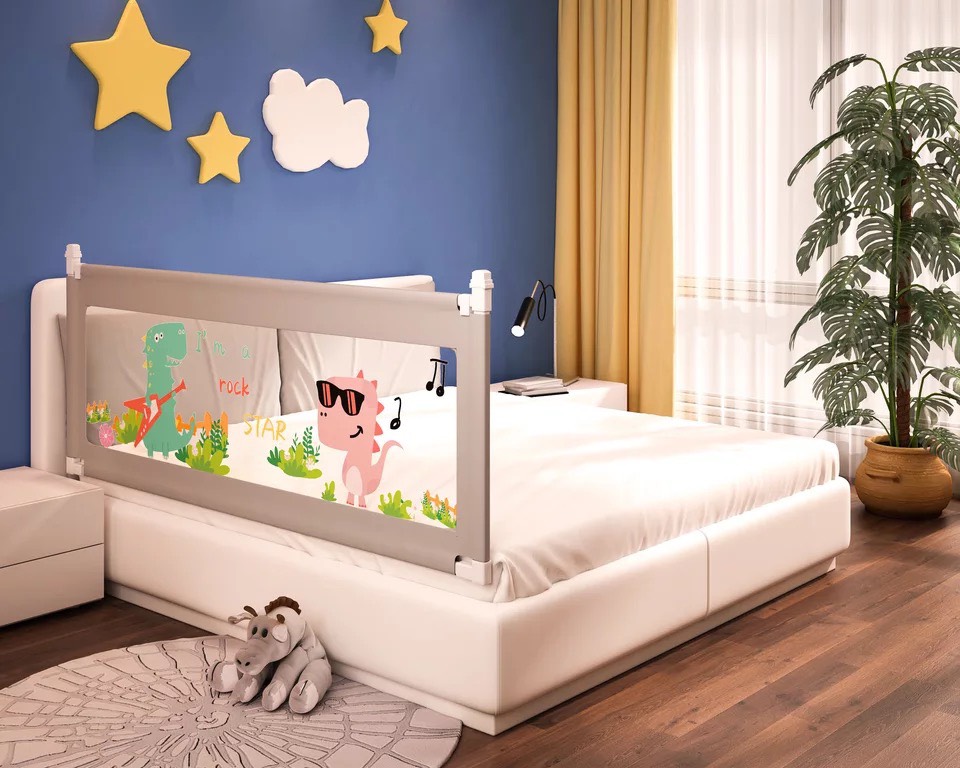 ที่กั้นเตียง กันเด็กตกเตียง ที่กันเตียงนอน Baby Bed Protection ปรับขึ้น-ลงแนวดิ่ง ติดตั้งง่าย แข็งแรงทนทาน 5 ฟุต, 6 ฟุต