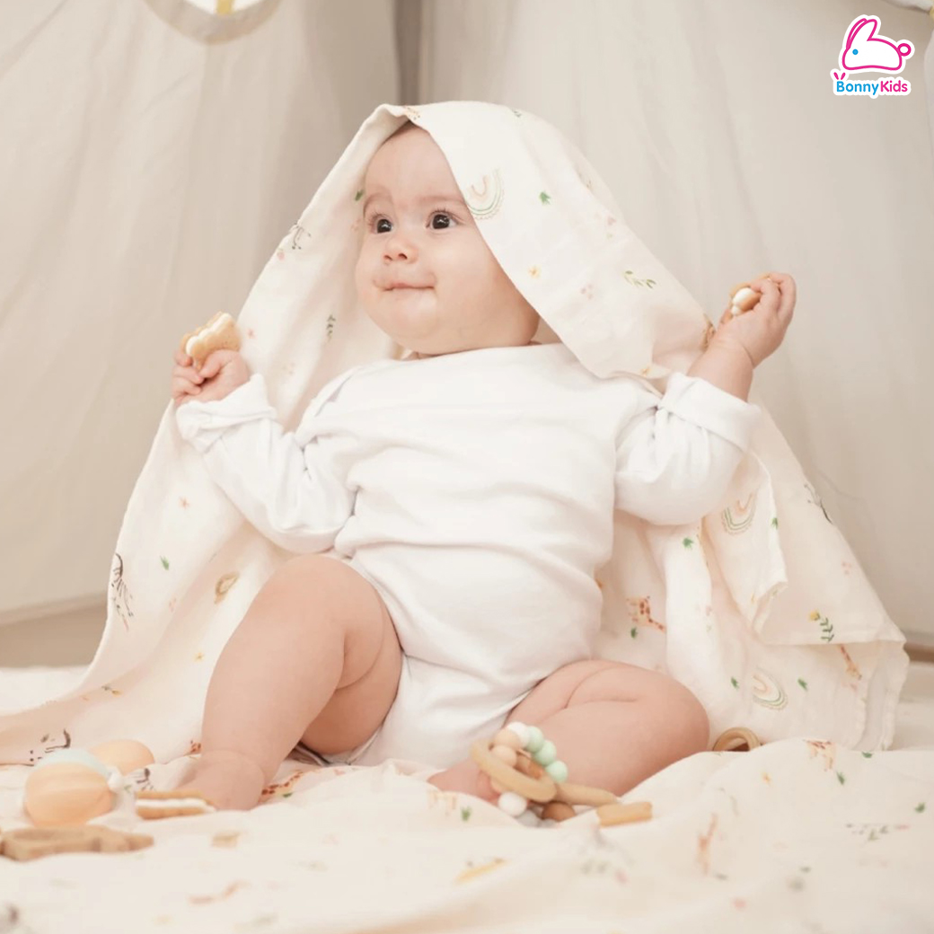 Sofflin (ซอฟฟลิน) ผ้าห่อตัวมัสลินใยไผ่ 47x47 นิ้ว ผ้าทอโปร่งสบาย ระบายอากาศได้ดี (แพ็ค 3 ชิ้น)