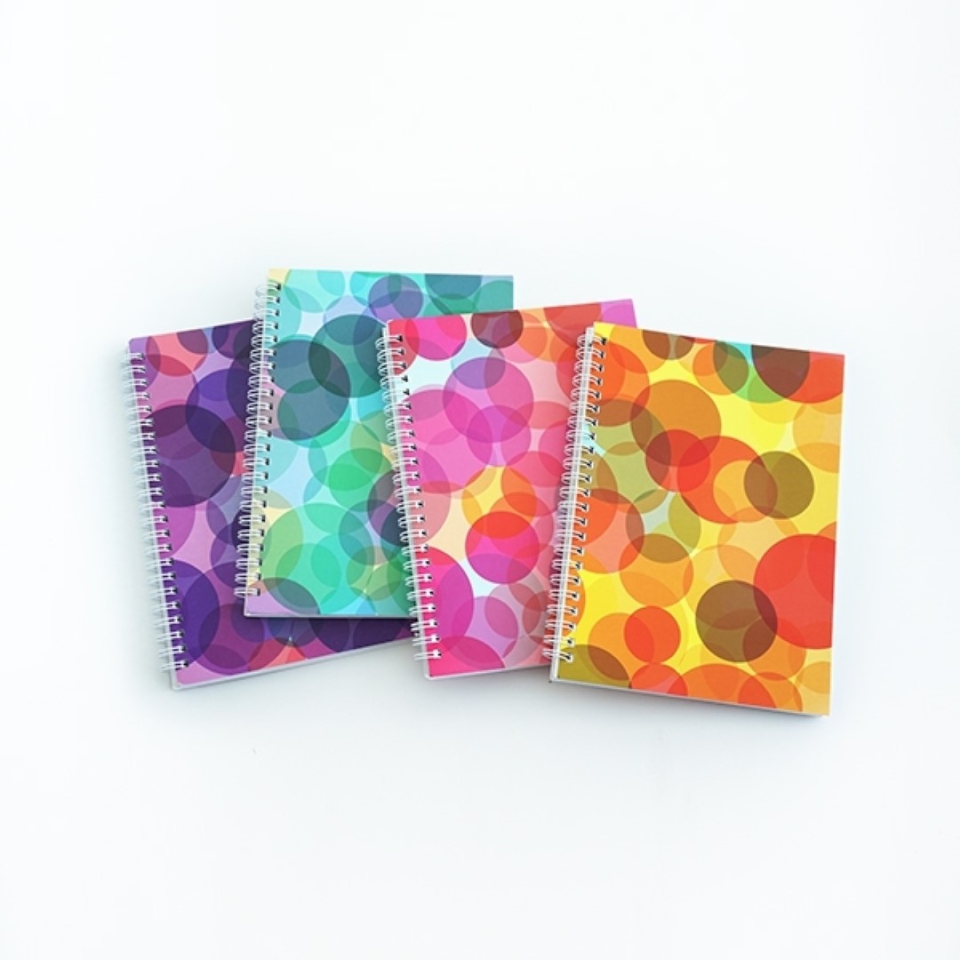 สมุดสันห่วง ขนาด A5 70 แกรม ลาย Bubble (แพ็ค 4 เล่มคละลาย)