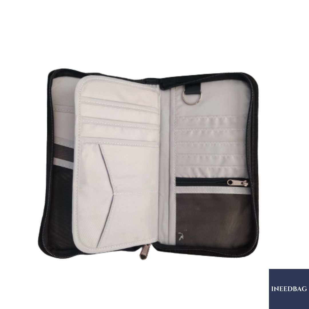 กระเป๋าใส่พาสปอร์ตใบยาว กระเป๋าใส่เอกสารการเดินทาง RFID PASS พร้อมช่องป้องกันการสแกน RFID มี 2 สีให้เลือก