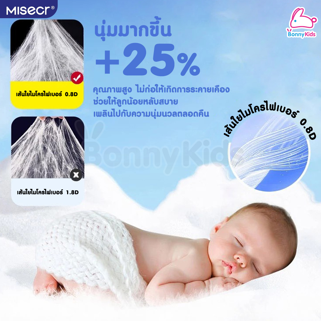 MISECR (มิสเซอร์) Baby Diapers ผ้าอ้อมเด็กสำเร็จรูป ใช้ได้ทั้งเด็กชายและเด็กหญิง ดูดซับได้นานถึง 8 ชั่วโมง