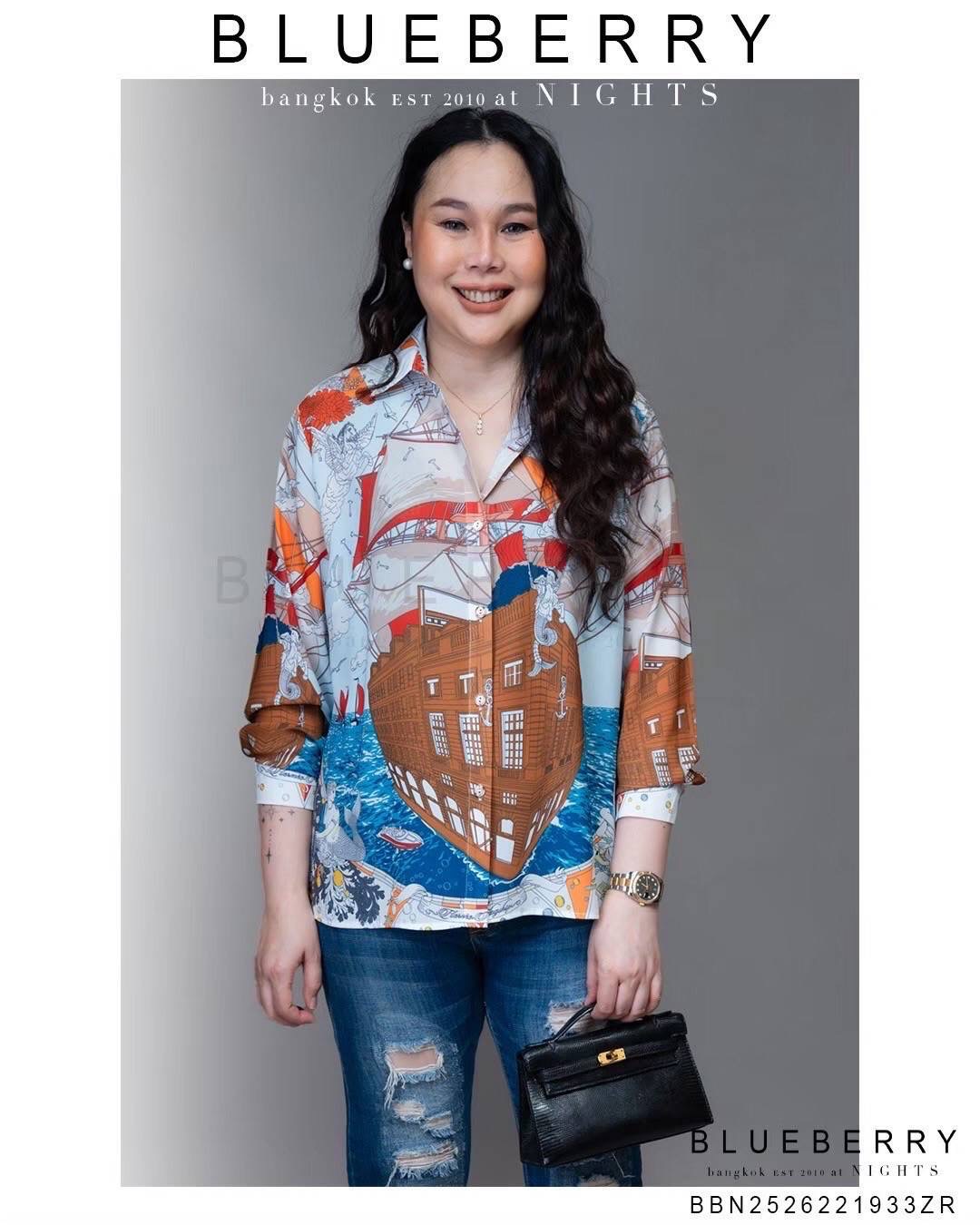 เสื้อเชิ้ต พรีเมียมทรงคลาสสิคตลอดกาลเชิ้ตแขนยาว พิมพ์ลายแบรนด์เนมไฮคลาส ใส่สบาย : สินค้าคุณภาพ (พร้อมส่ง)