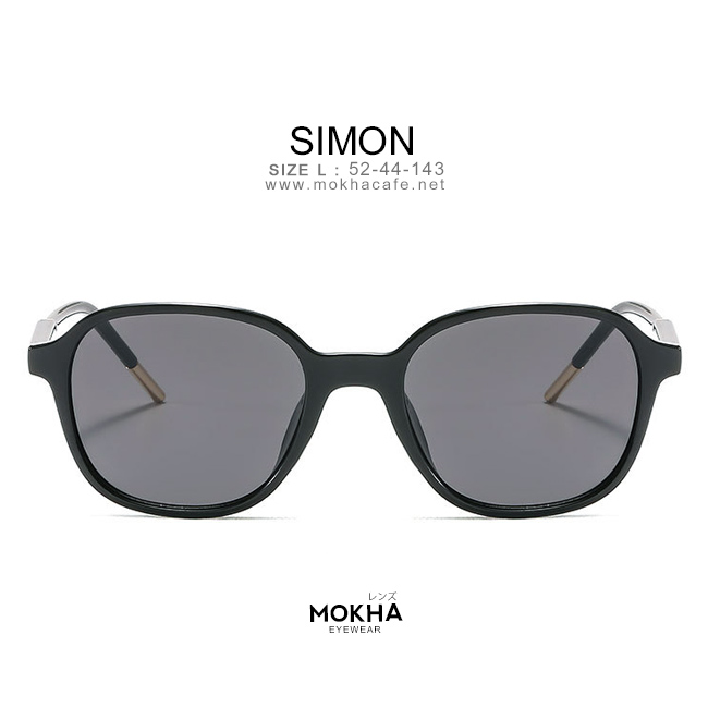แว่นกันแดด SIMON - black กรอบแว่นทรงเหลี่ยม กว้าง 143 มม. (sizeL) H44