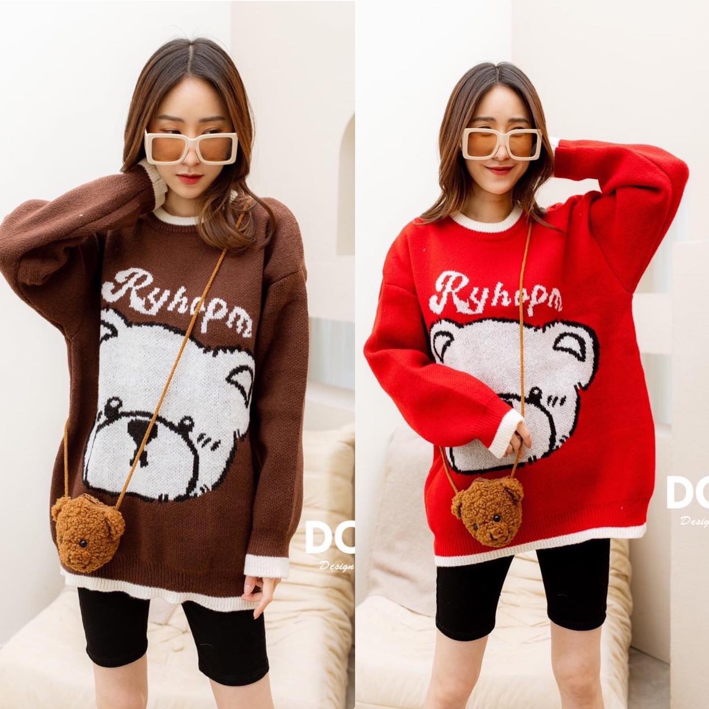 Set เสื้อ+กระเป๋าน้องหมี มาพร้อมกระเป๋า : สินค้าคุณภาพ (พร้อมส่ง)