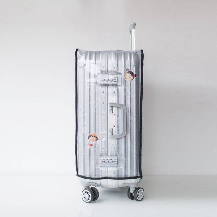 (PVC ใส ขอบผ้าดำ 26") ผ้าคลุมกระเป๋าเดินทาง ขนาด 26 นิ้ว ผลิตจาก PVC ใส กันเปื้อน กันรอย ทนทาน กันน้ำ