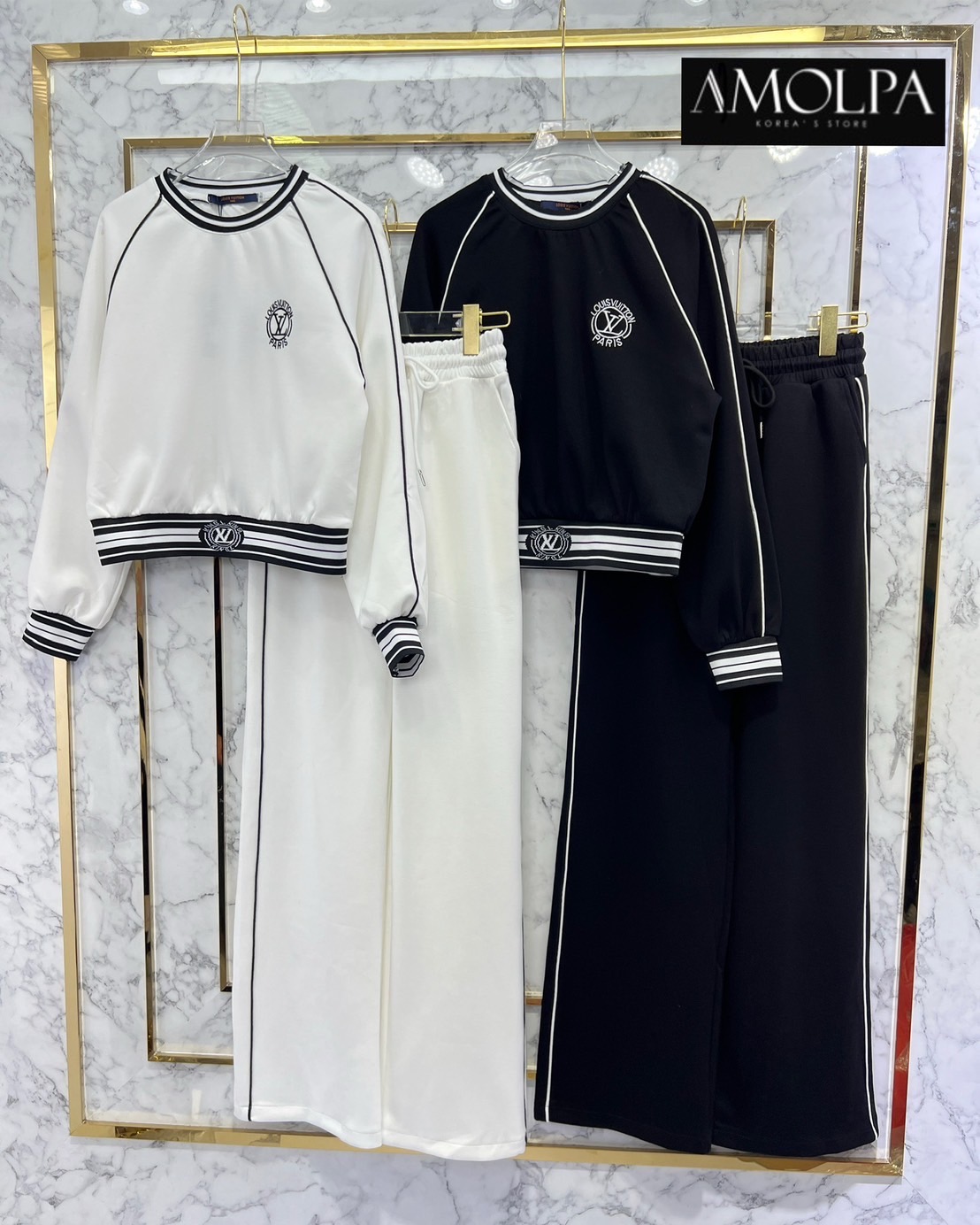 SET LV งาน hiend เสื้อ+กางเกง งานผ้าแน่น มีคุณภาพมากๆ สามารถใส่แยกกันได้ ใส่สบาย : สินค้าคุณภาพ (พร้อมส่ง)