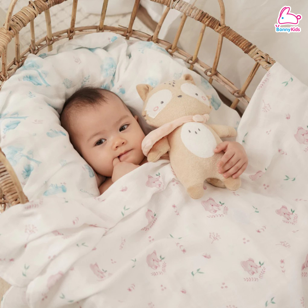 Sofflin (ซอฟฟลิน) ผ้าห่อตัวมัสลินใยไผ่ 47x47 นิ้ว ผ้าทอโปร่งสบาย ระบายอากาศได้ดี (แพ็ค 1 ชิ้น)