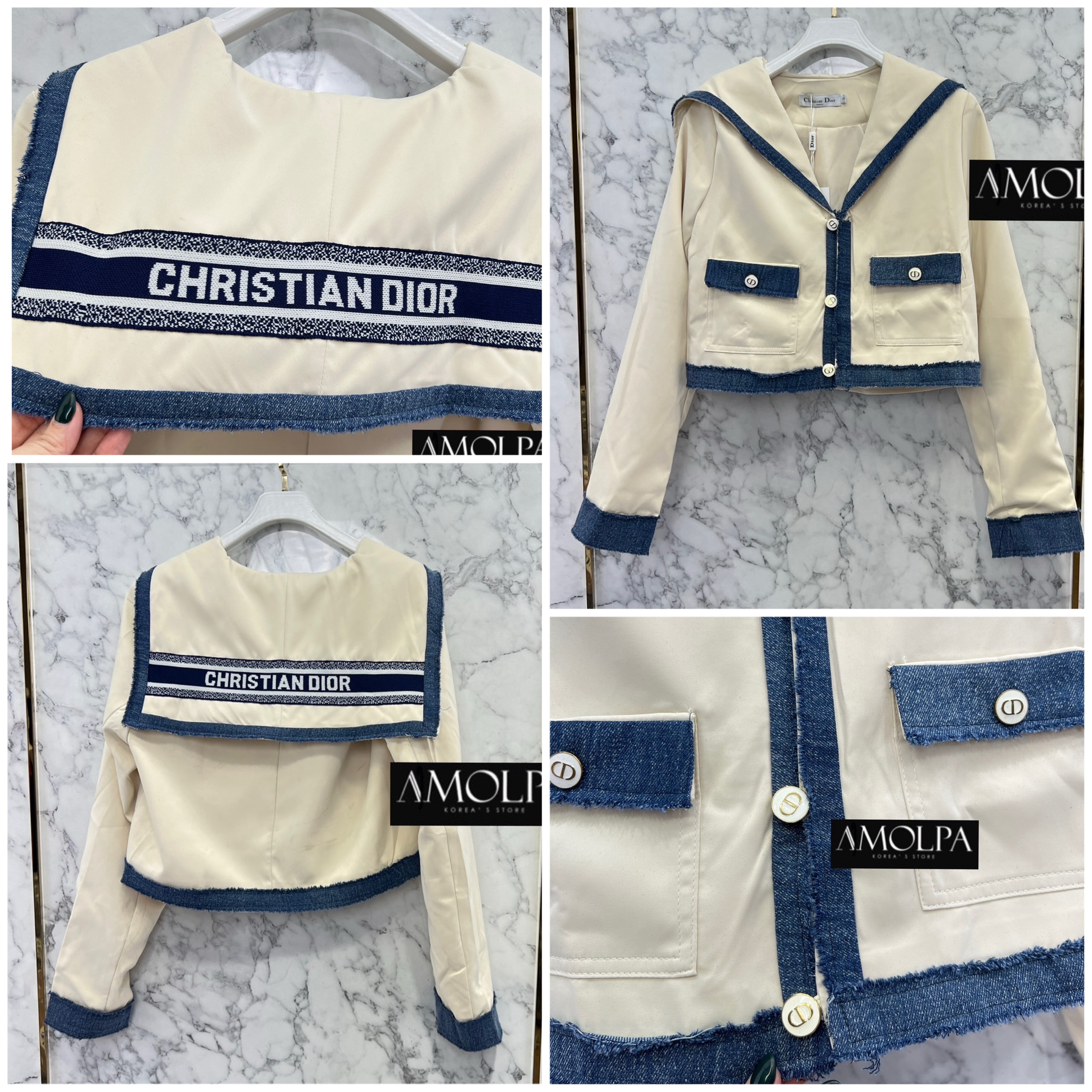 เสื้อแขนยาว CD คอปกทหารเรือ งานสวยม๊ากกก ลายใหม่ สดใส งานน่ารักมาก ผ้าเด้งใส่สบาย ใส่สบาย : สินค้าคุณภาพ (พร้อมส่ง)