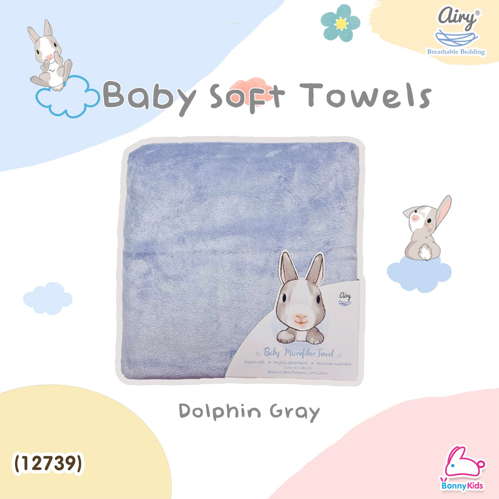 (12739) Airy (แอร์รี่) Baby Soft Towelsผ้าเช็ดตัวไมโครไฟเบอร์ ขนาด70*140cm.
