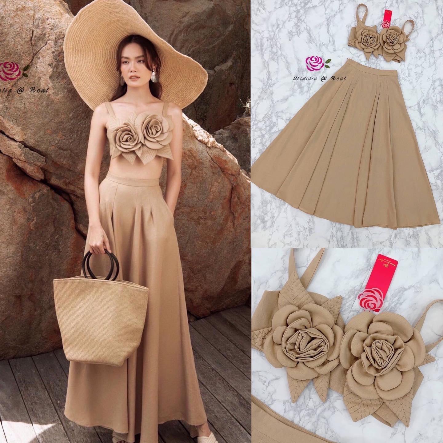 Set เซตเสื้อดอกไม้ป๊อบอัพกับ กระโปรงยาวแสนสวย รุ่นนี้อลังการมาก งานสวยแบบตะโกน เนื้อผ้าโคตรดีขอบอก ใครได้ชุดนี้ไปไม่ผิดหวัง : สินค้าคุณภาพ (พร้อมส่ง)