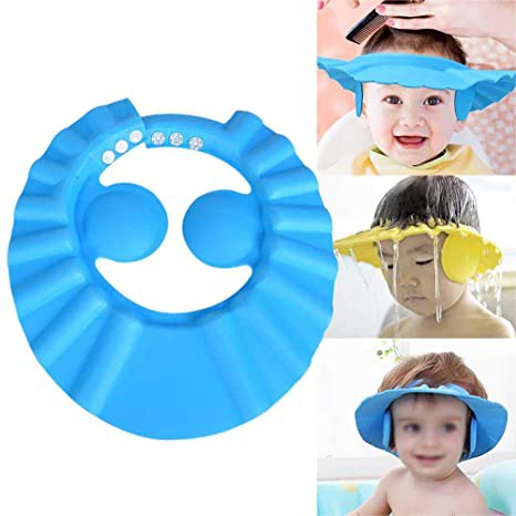 หมวกสระผมเด็ก ที่กันสระผมเด็ก หมวกกันแชมพูสระผมเด็ก ปรับขนาดหัวได้ สำหรับเด็กวัย 0-6 ปี