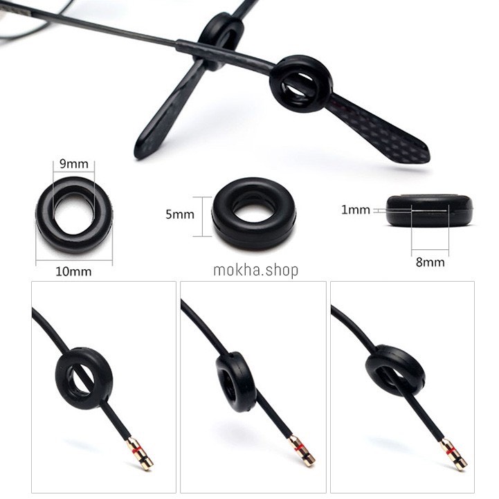 MOKHA - Silicone Donut เกี่ยวขาแว่น ซิลิโคนเกี่ยวหู แบบกลม กันแว่นลื่น แว่นหลวม แว่นตก (1คู่)