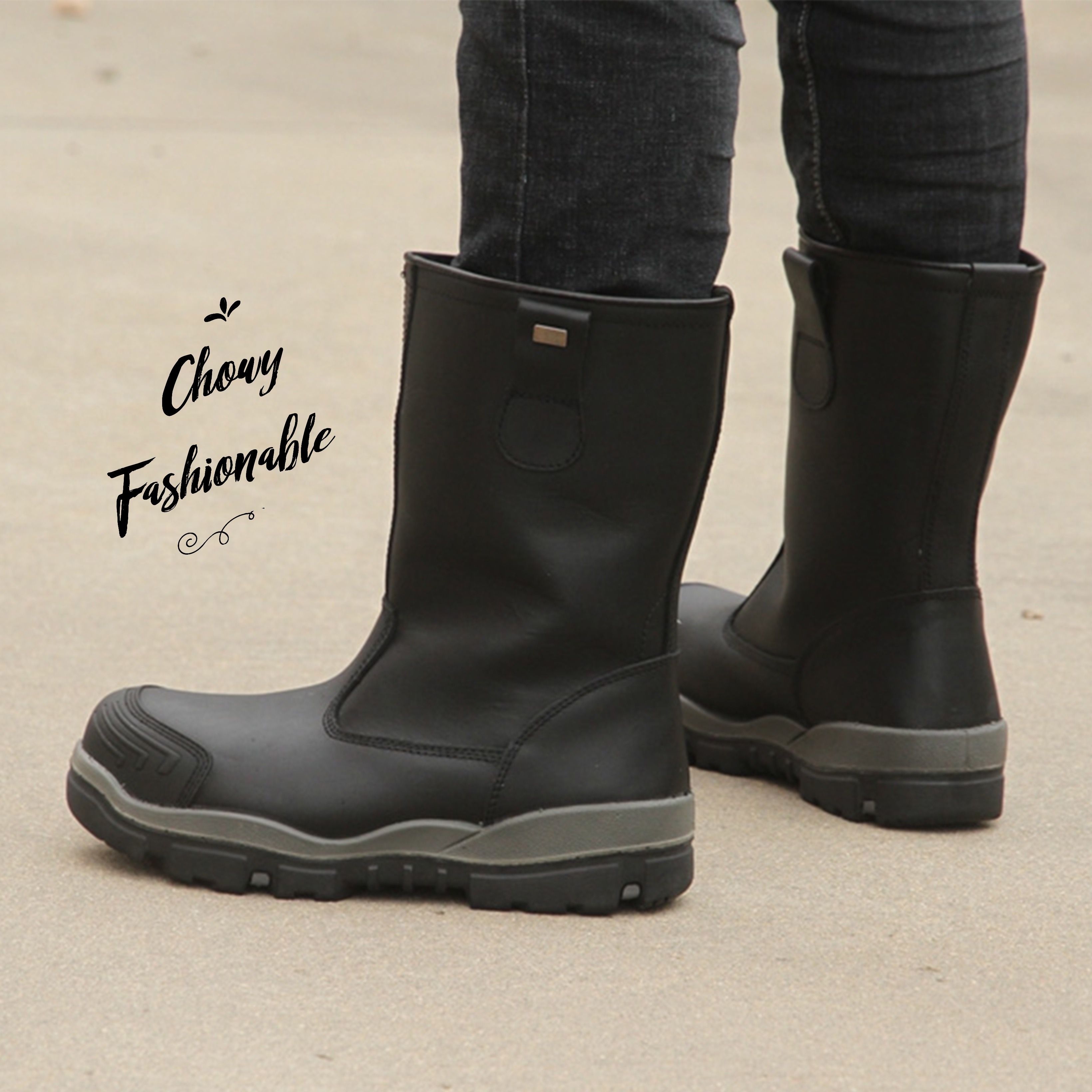 รองเท้าเซฟตี้ไซส์ใหญ่ 49 เซฟตี้บูทยาว รองเท้านิรภัย Safety Boot KR1176BL