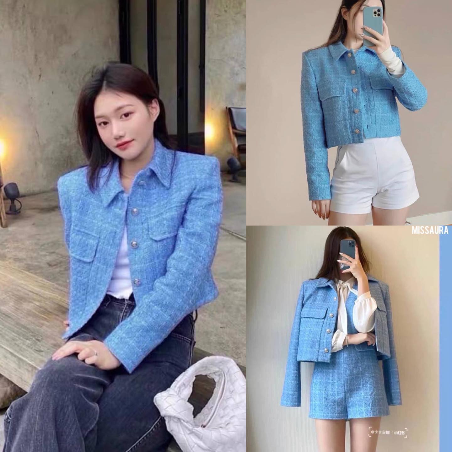 เสื้อคลุมเเขนยาวผ้าทวีตซาร่า กระดุมเงิน มีกระเป๋าสองข้าง ผ้าสวยหนา มีซับใน : สินค้าคุณภาพ (พร้อมส่ง)