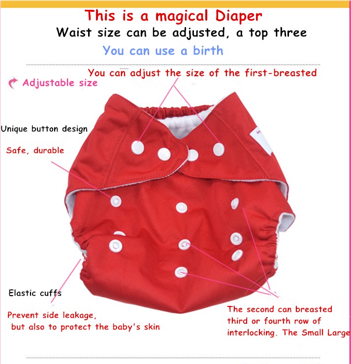 กางเกงผ้าอ้อมเด็กซักได้ แพมเพิสซักได้ กางเกงซับฉี่เด็ก Nano +แผ่นซึมซับหนา 2 ชั้น กันน้ำ ปรับขนาดได้ 0-2 ขวบ