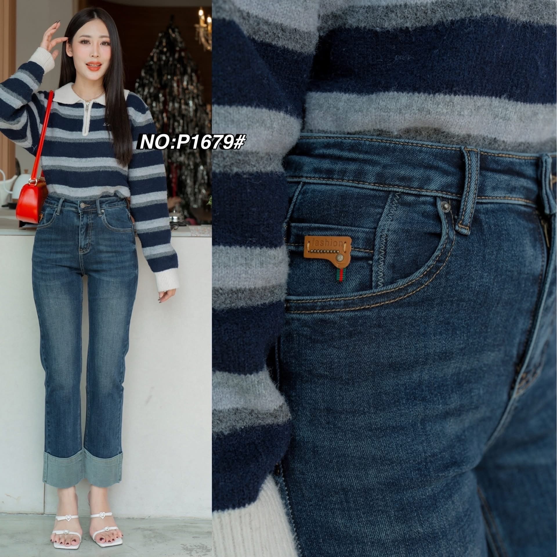 กางเกงยีนส์ทรงกระบอกเล็ก ปลายขาตัดต่อผ้า two tone style !!! ใส่น่ารักมากๆค่า สวยฮิตสุดๆ ฟอกสีสวยมาก เก็บทรงเป๊ะ ดูมีเชฟสุดๆ ใส่สบาย : สินค้าคุณภาพ (พร้อมส่ง)