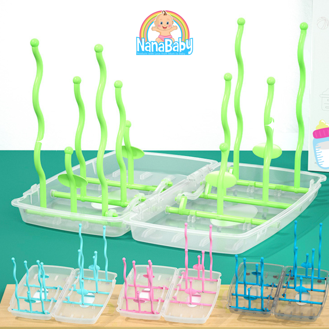 ที่คว่ำขวดนม ที่ตากขวดนม พับได้ วางขวดและอุปกรณ์หลังล้างเสร็จ พับพกพาง่าย NanaBaby Portable Bottle Dryer Rack