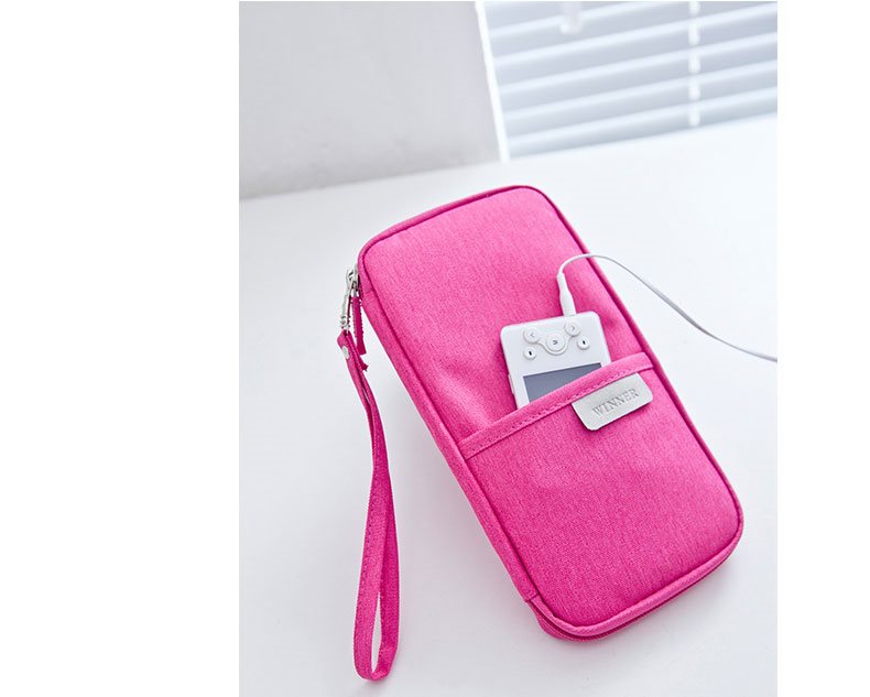 กระเป๋าใส่พาสปอร์ต กระเป๋าใส่หนังสือเดินทาง เอกสารสำคัญ มีสายคล้องมือ พกพาสะดวก ผลิตจากโพลีเอสเตอร์ กันน้ำ คุณภาพดี