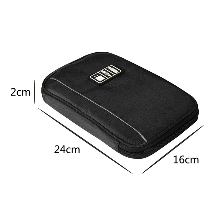 ฺBagsmart กระเป๋าจัดระเบียบอิเล็กทรอนิกส์ กระเป๋าใส่สายชาร์จ กระเป๋าใส่ฮาร์ดดิสก์ กระเป๋าใส่อุปกรณ์ไอที มีช่องใส่ SIM, SD CARD (Black)